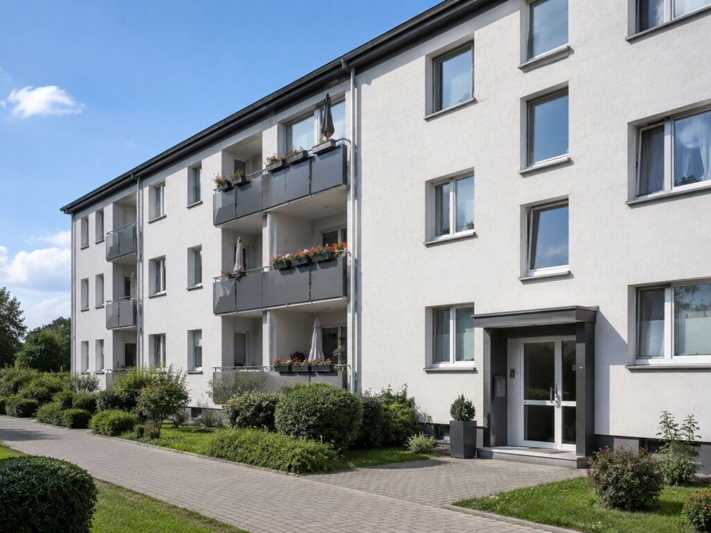 Gepflegtes Mehrfamilienhaus als Beispiel für WEG-Verwaltung und Mietverwaltung